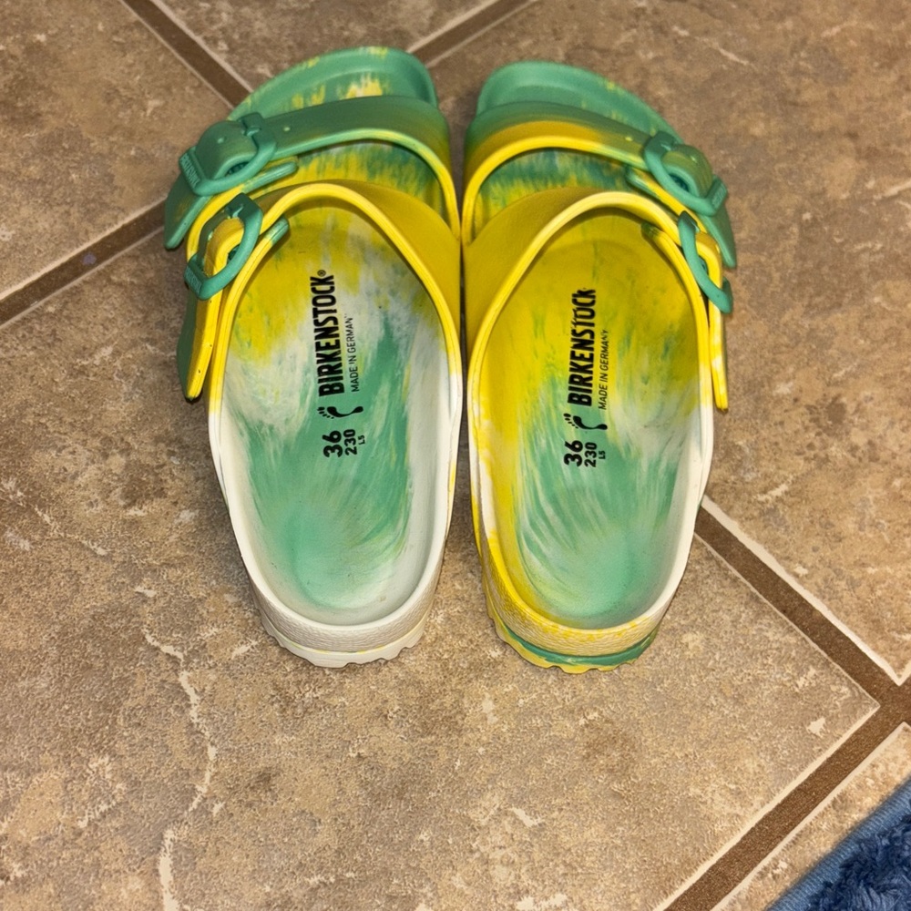 Birkenstock Arizona EVA Sandals in Green and Yellow 36 5 5.5 - Picture 4 of 7